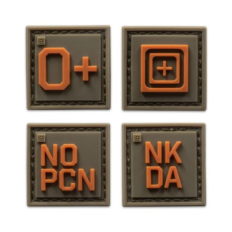 5.11 BLOOD TYPE PATCH KIT O POSITIVE GREEN 92246OP