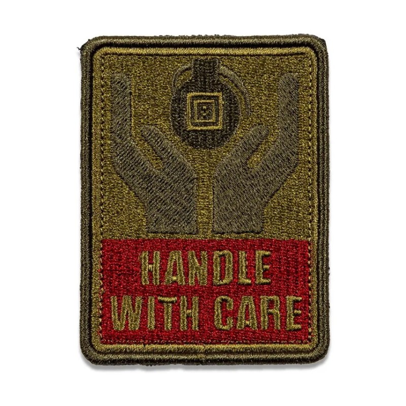 5.11 HANDLE WITH CARE PATCH GREEN 1SZ 92181