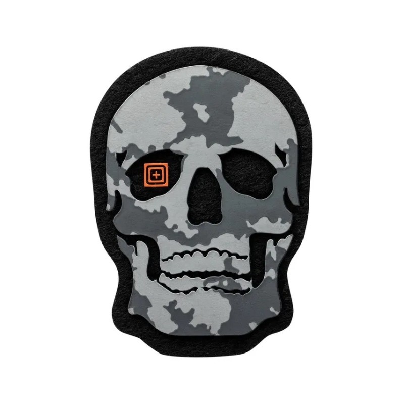 5.11 PAINTED SKULL PATCH GREY 92183