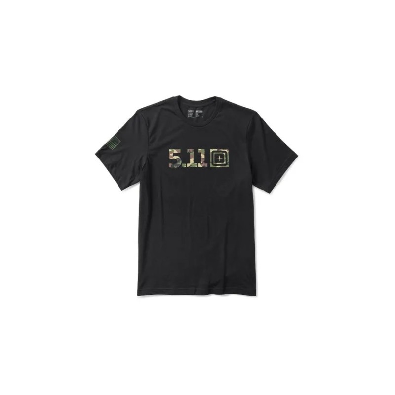 5.11 WOODLAND CAMO FILL SS TEE BLACK SIZE 2XL 76327