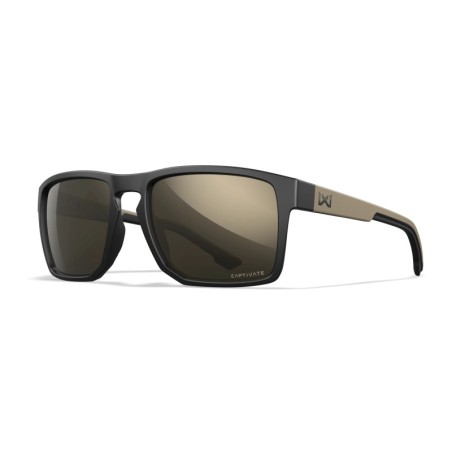 WILEY X FOUNDER CAPTIVATE TUNGSTEN MIRROR/MATTE BLACK AND TAN FRAME